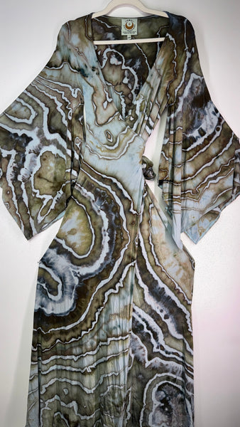 Small/Medium ( could fit large) High Vibration Wrap Maxi Dress (56" long)