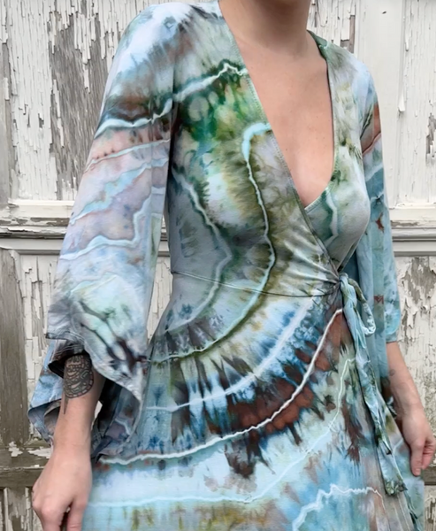 Small/Medium ( could fit large) High Vibration Wrap Maxi Dress (56" long)