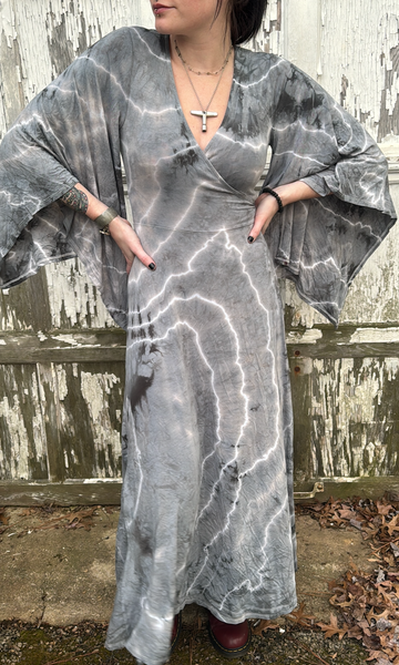 Small/Medium ( could fit large) High Vibration Wrap Maxi Dress (56" long)
