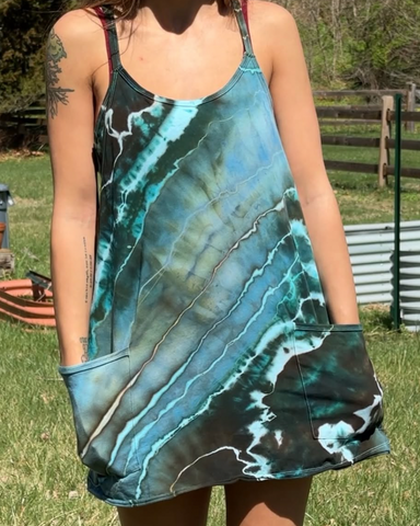 Small Play Date Dress with pockets and built in romper