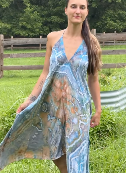 S, M, L, XL Halter Midi Dress