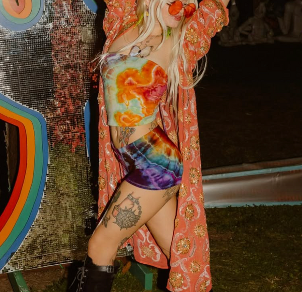 Medium Built in Bra top & Festival booty shorts one size set