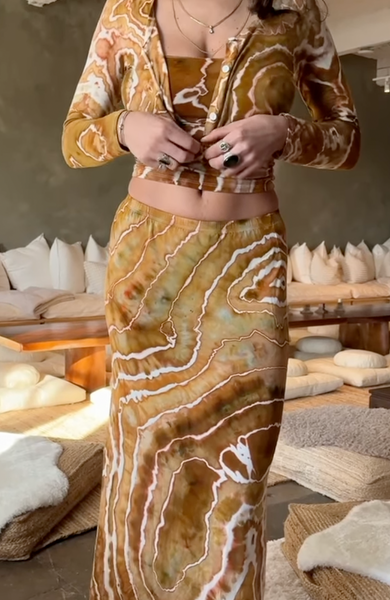 XS Built in Bra top & Sutra Skirt Maxi